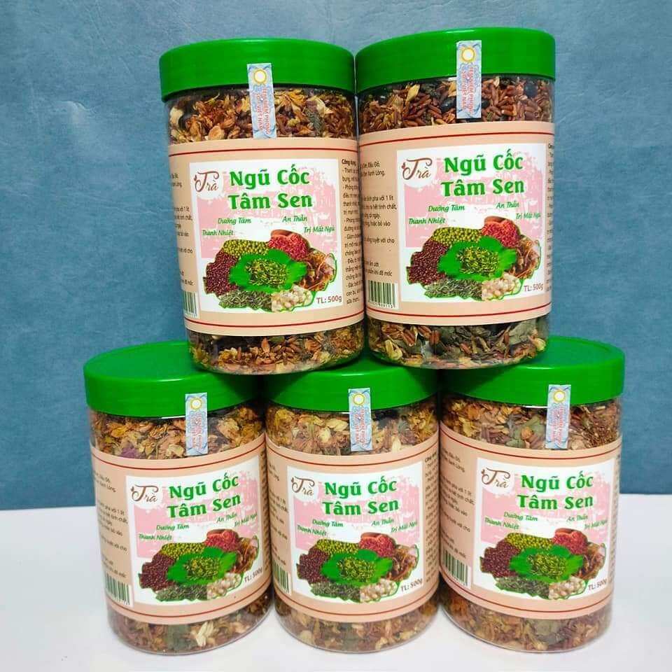 Trà  ngũ cốc  tâm sen  hộp  500g