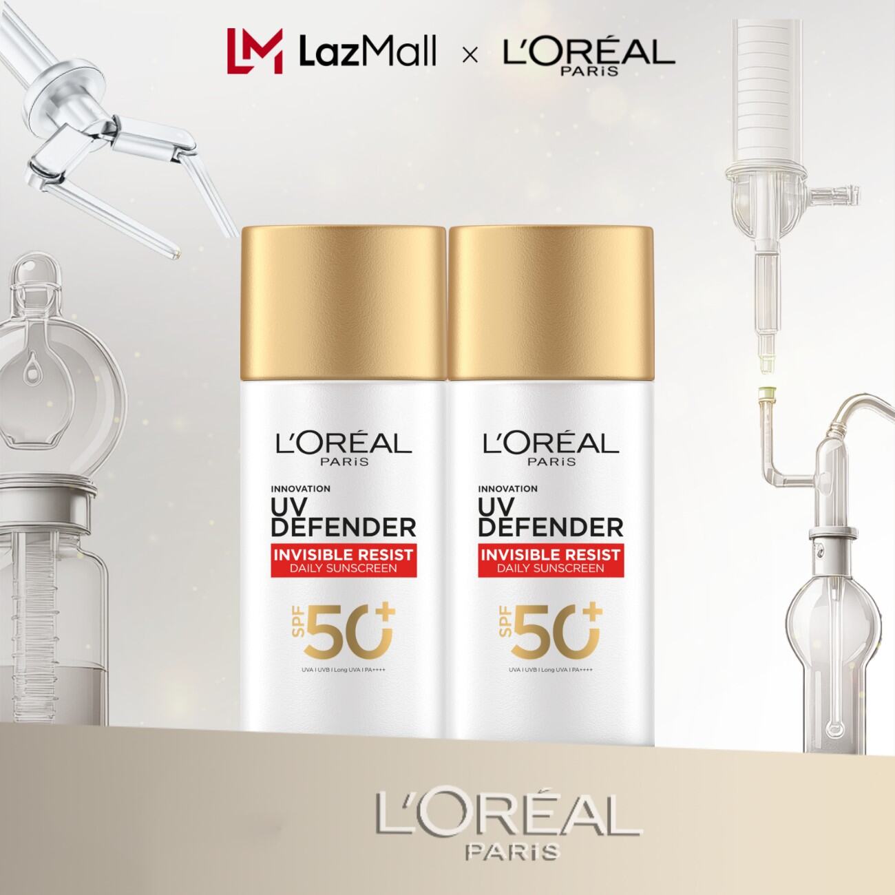 Bộ 2 Sữa Chống Nắng Phổ Rộng Vô Hình Thoáng Da, Kháng Mọi Tác Động UV Invisible Resist L’Oréal Paris 50ml SPF 50+ PA++++