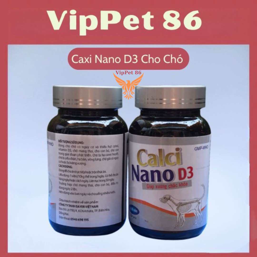 Canxi Nano D3 cho chó mèo Phát Triển Khung Xương