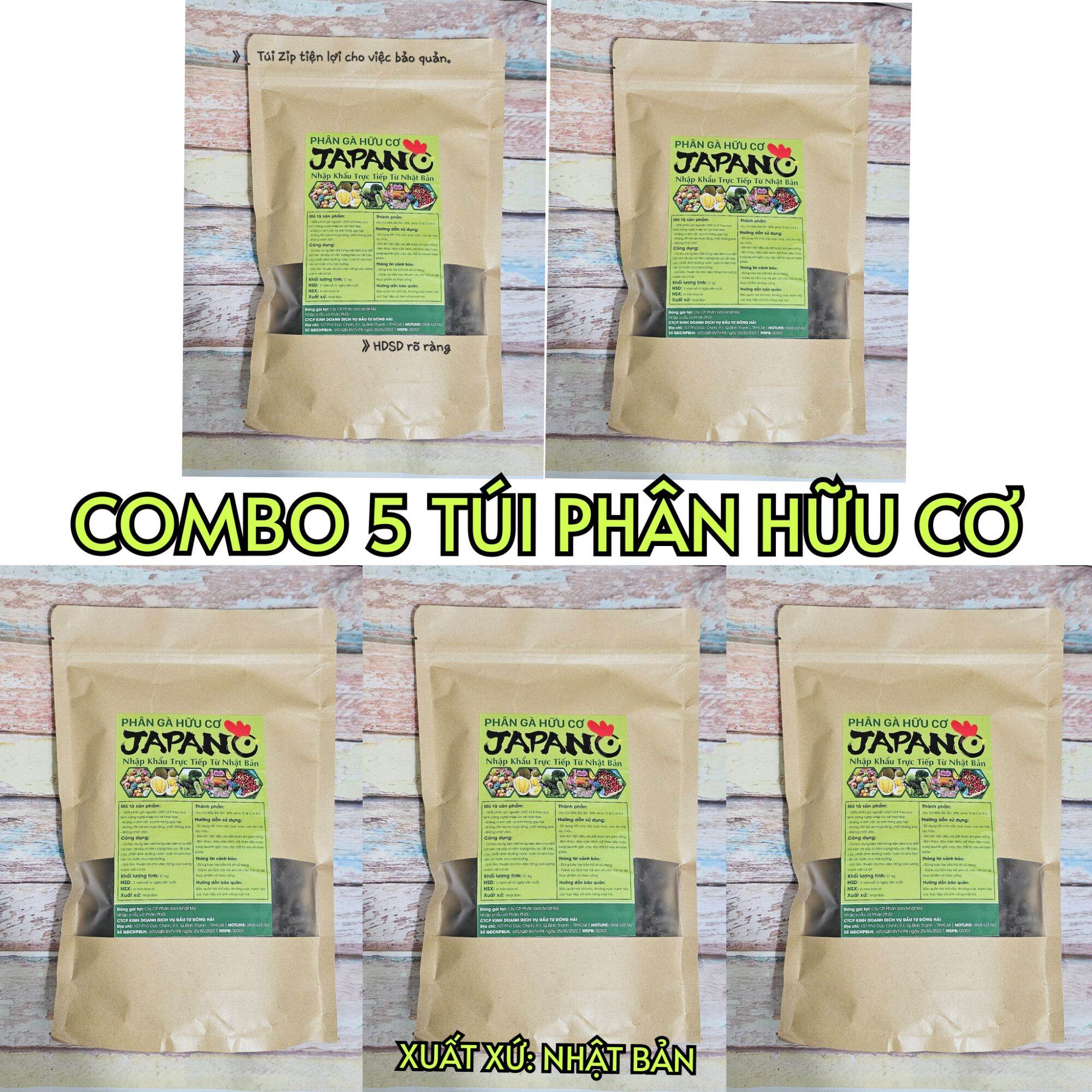Combo 5 gói Phân bón gà hữu cơ Nhật Bản 1kg
