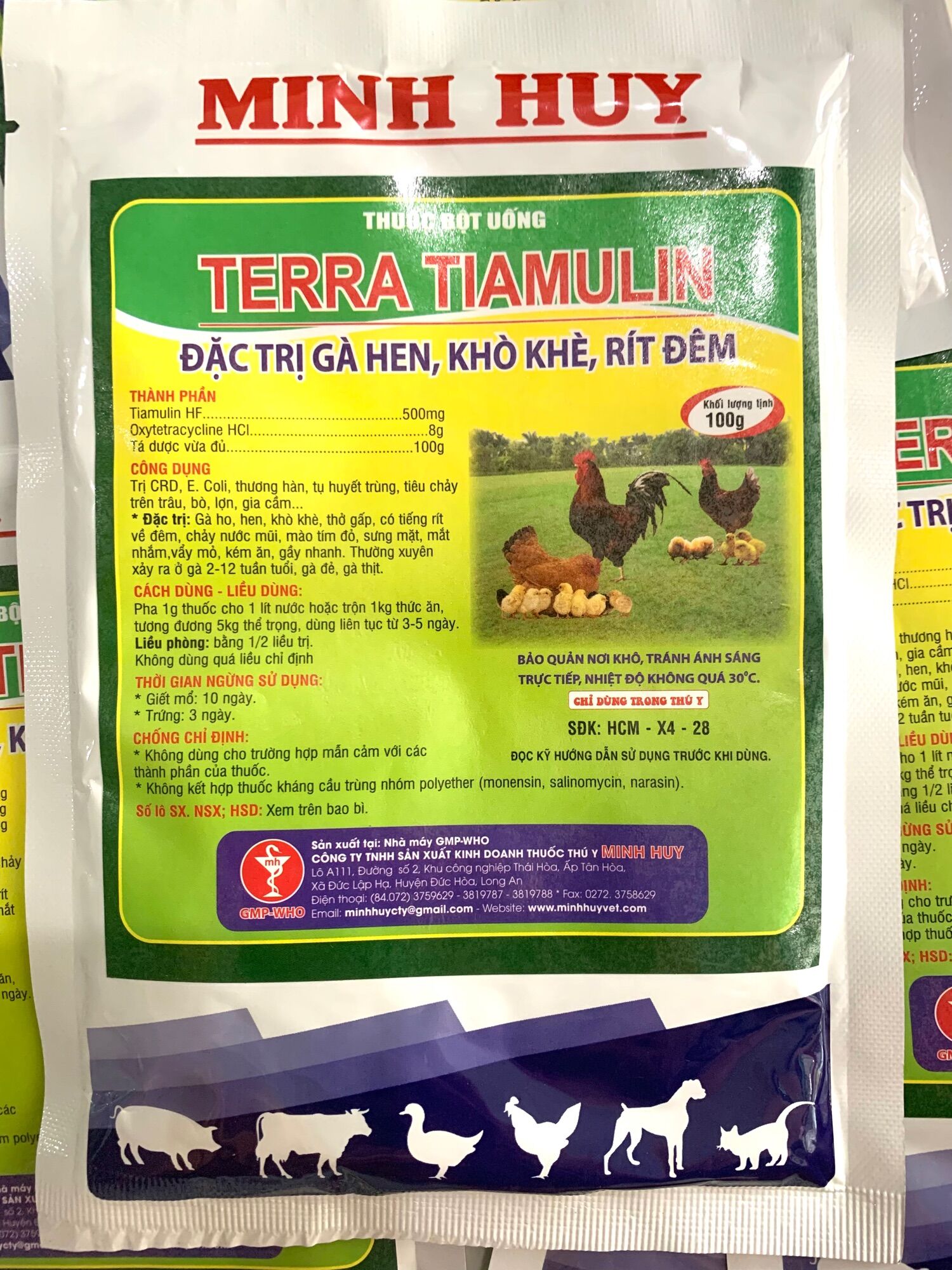 Terra Tiamuline 100 gram Đtri hen gà, khò khè, rít đêm.