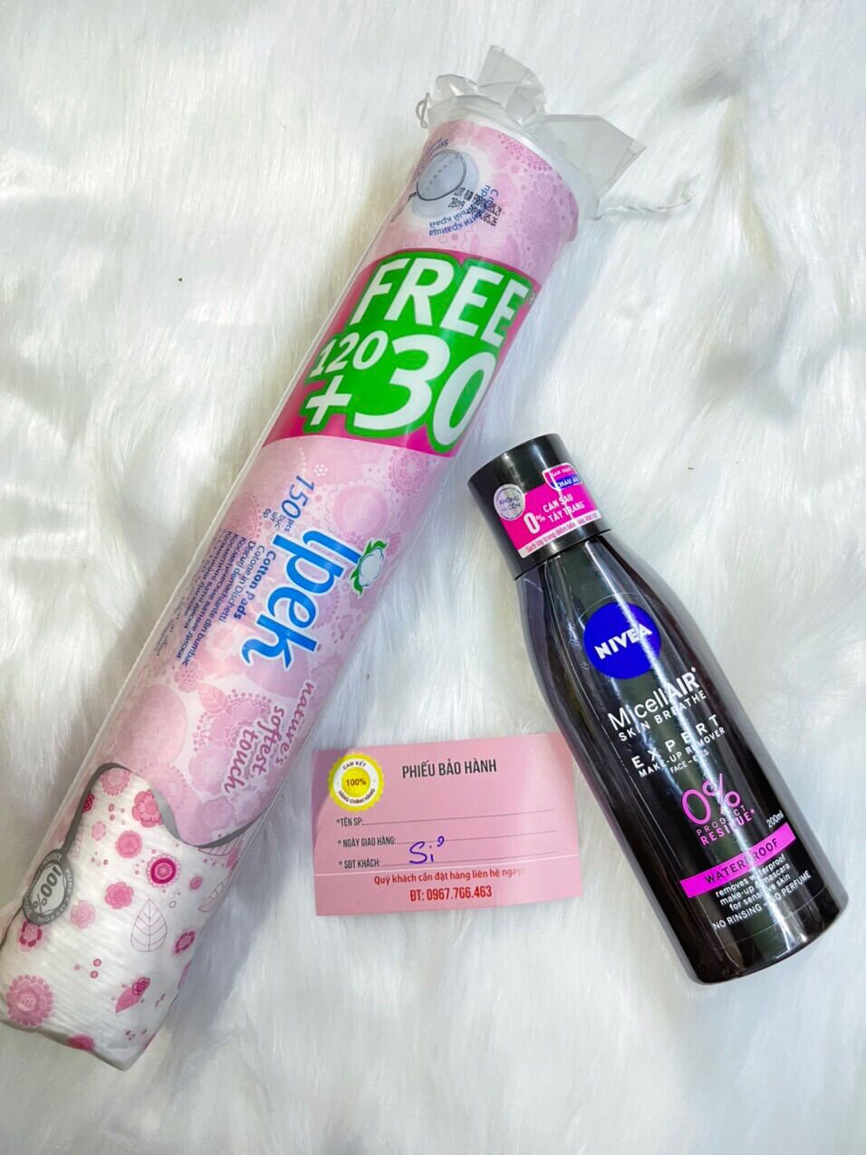 Combo Nước Tẩy Trang Nivea Chuyên Nghiệp 200ml Và Bông Tẩy Trang