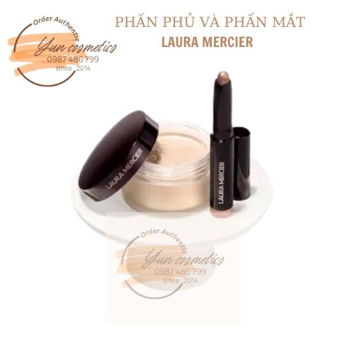 Set phấn phủ và bút nhũ mắt laura mercier chính hãng us
