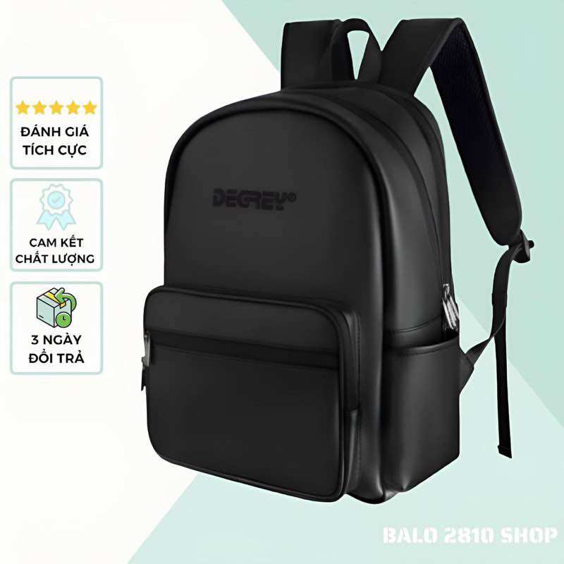 Balo Degrey Leather Basic Backpack Chất Da Simili Cao Cấp Chống Nước Cặp Da Đi Học Màu Đen Thời Trang Balo 2810 Shop