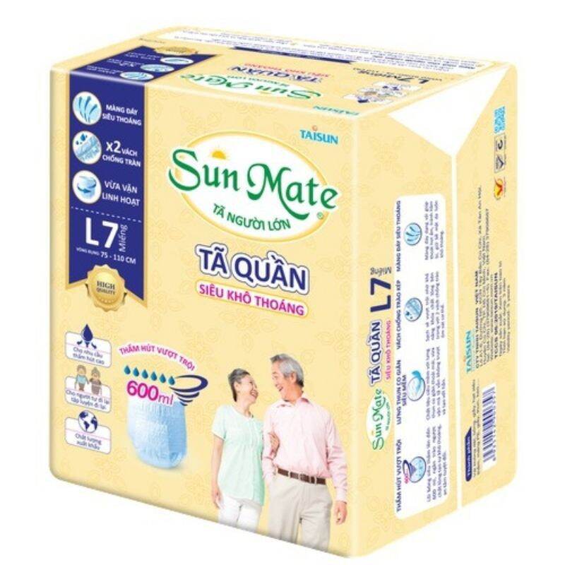 Tã Quần Người Lớn Sunmate Khô Thoáng L7 miếng