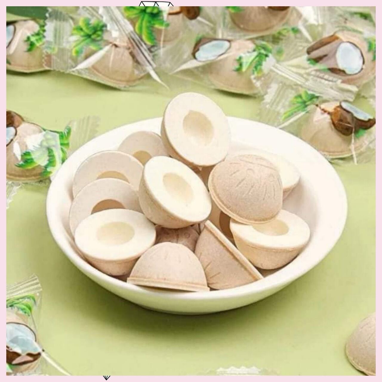 Kẹo dừa sấy khô sakura giòn ngọt gói 200gr | lkm mart