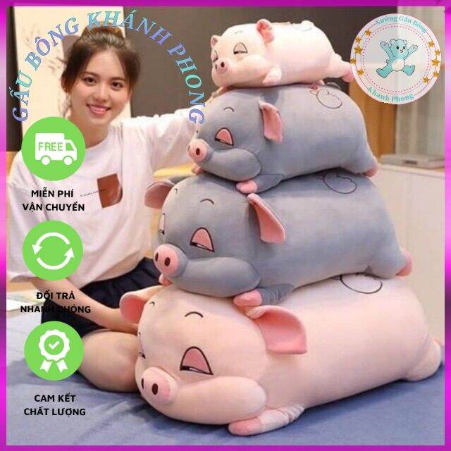 Gấu Bông Heo Mắt Híp Khổng Lồ ,Thú Nhồi Bông Heo Lim Dim Heo Phê Cần Mềm Mịn Dễ Thương
