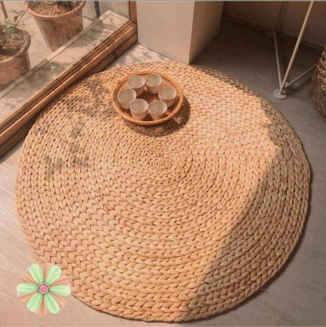 Thảm tròn trang trí nhà cửa đan lục bình 1m, 1,2m, 80cm