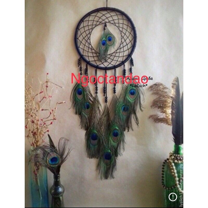 Vòng dreamcatcher lông công phong thuỷ