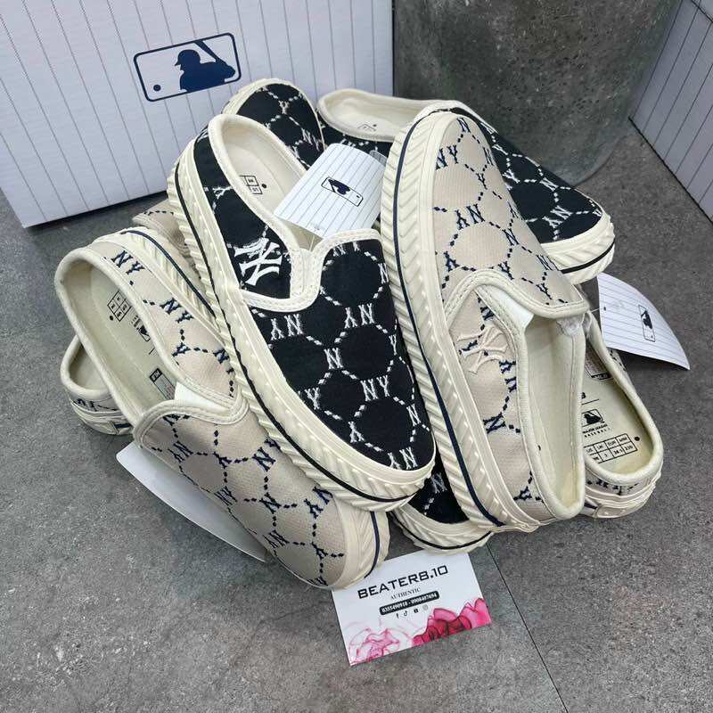 Chính hãng - giày mlb mule dia monogram ny black / grey