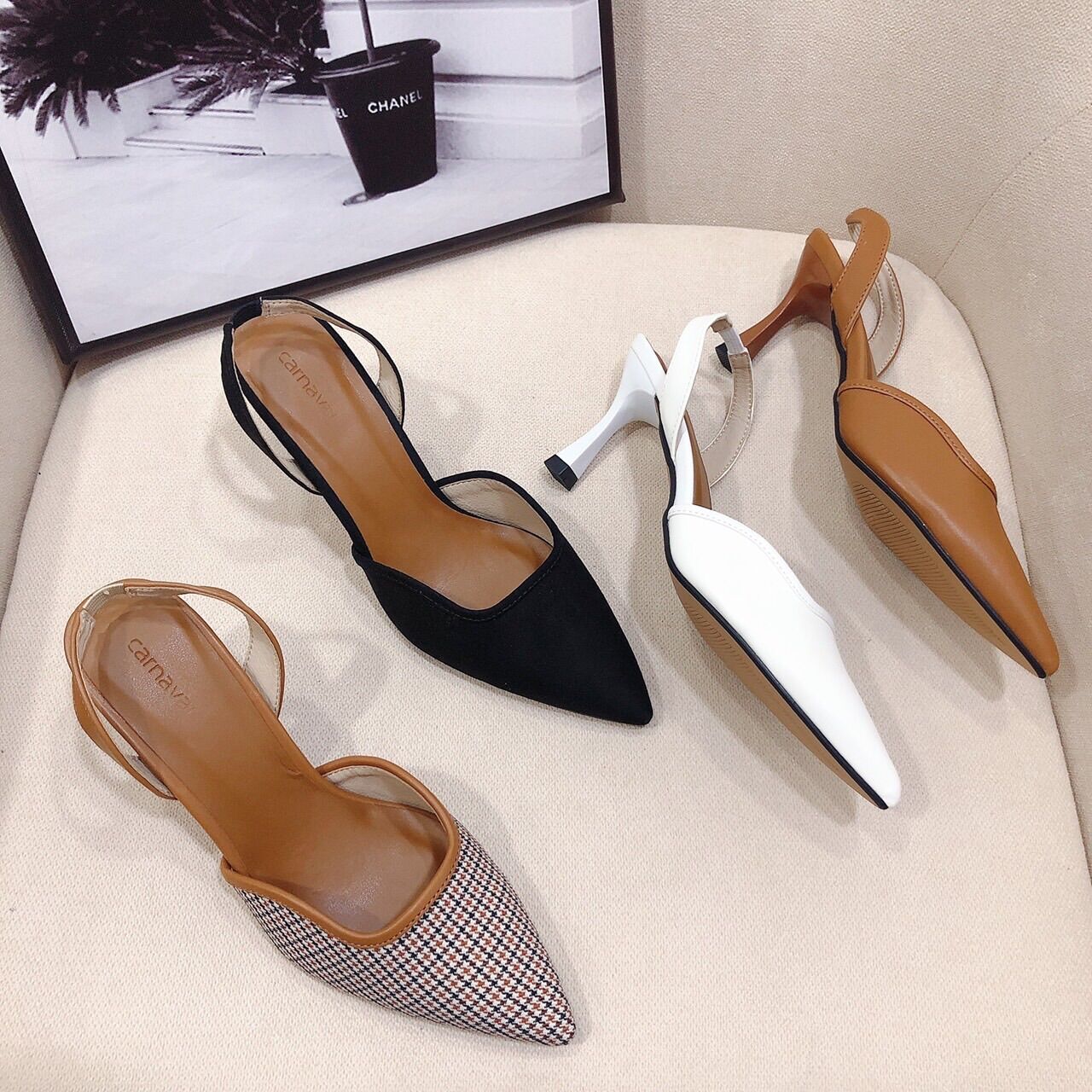 Xăng đan Giày cao gót cao 7p phong cách hàn quốc