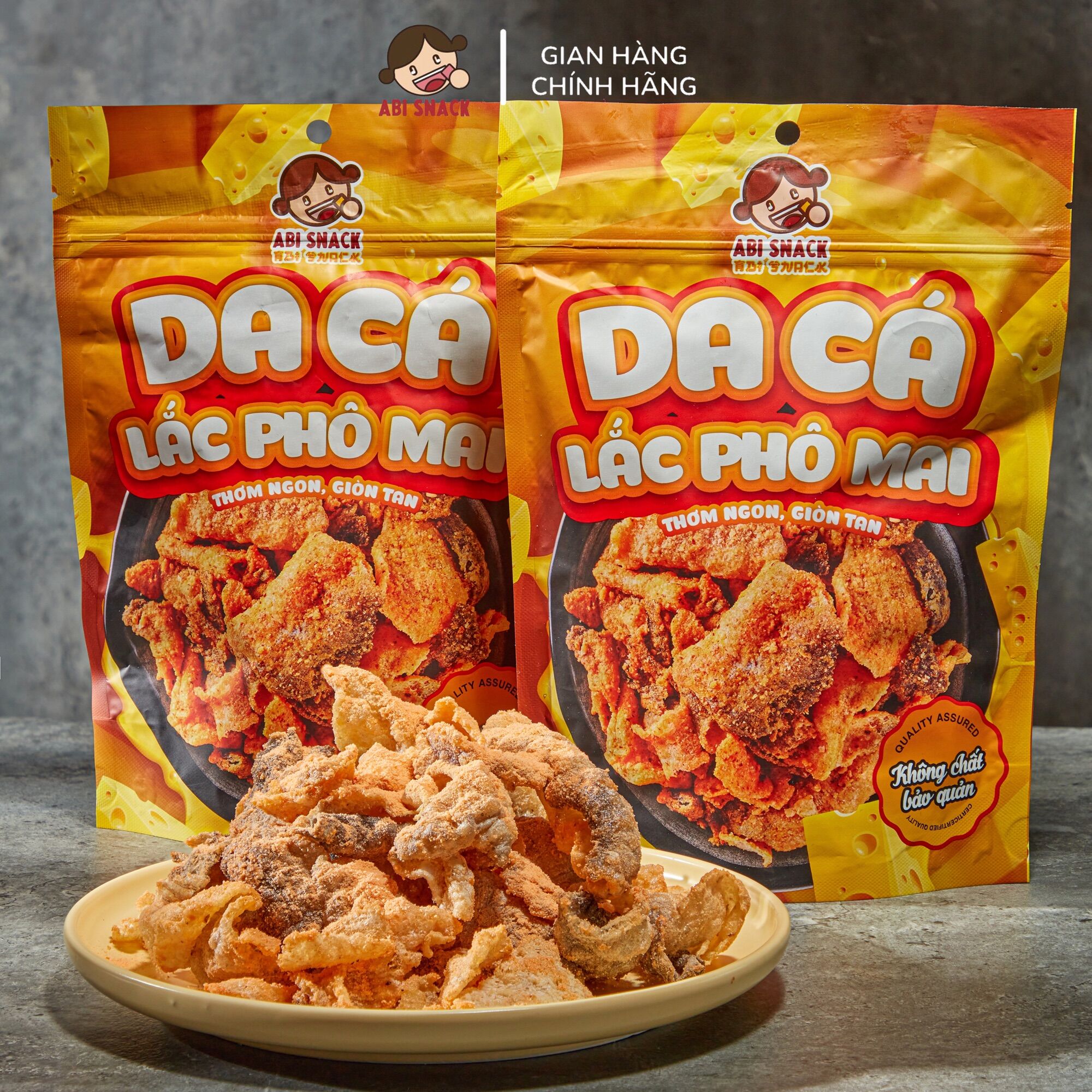 Snack Da Cá Lắc Phô Mai - Abi Snack - 70gram