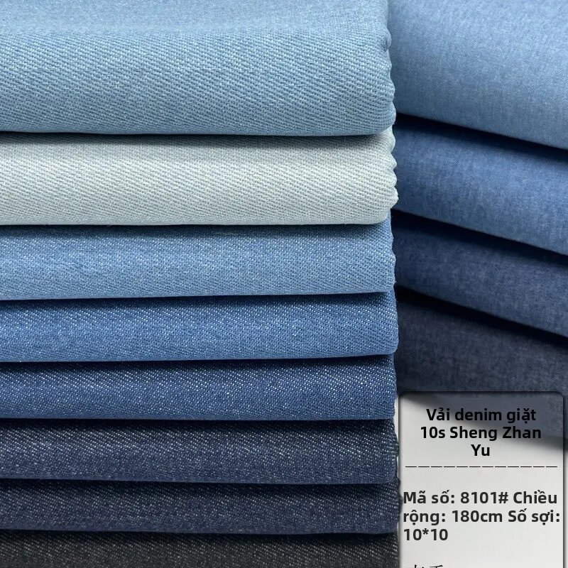 Vải Denim Cotton Dày Dặn Màu Xanh Đã Qua Xử Lý Phong Cách Cổ Điển Dùng Làm Túi Đồ Chơi Búp Bê Tạp Dề Thủ Công Mùa Xuân Hè.