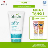 [VC 15% tối đa 70K đơn 399K] Sữa rửa mặt Simple giúp kiềm dầu ngừa mụn cho da mụn nhạy cảm & không chứa xà phòng 150ml [CHÍNH HÃNG ĐỘC QUYỀN]