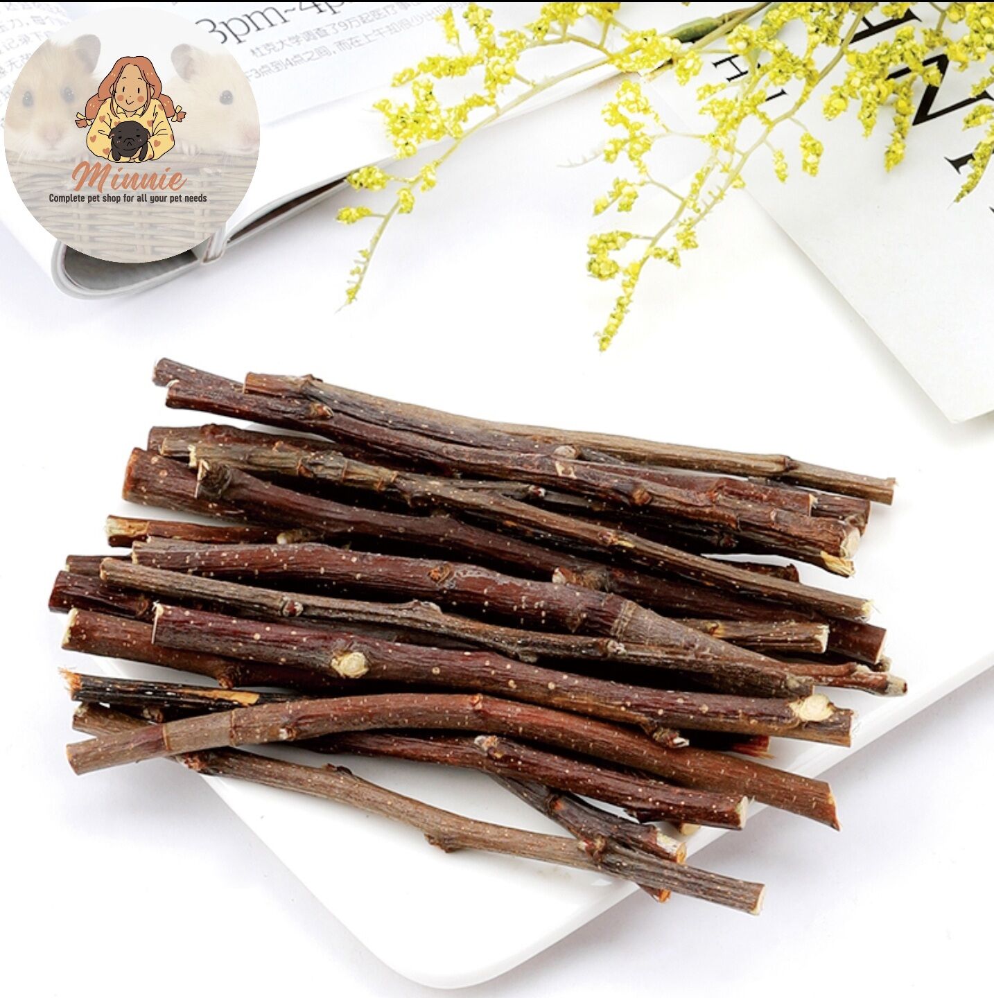 Cành táo mài răng 100g cho hamster, sóc bông, sóc đất, sóc bay úc, sóc chuột,..