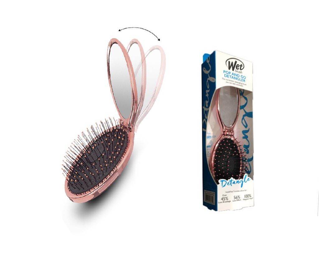 Lược gỡ rối wetbrush gấp gọn màu vàng hồng