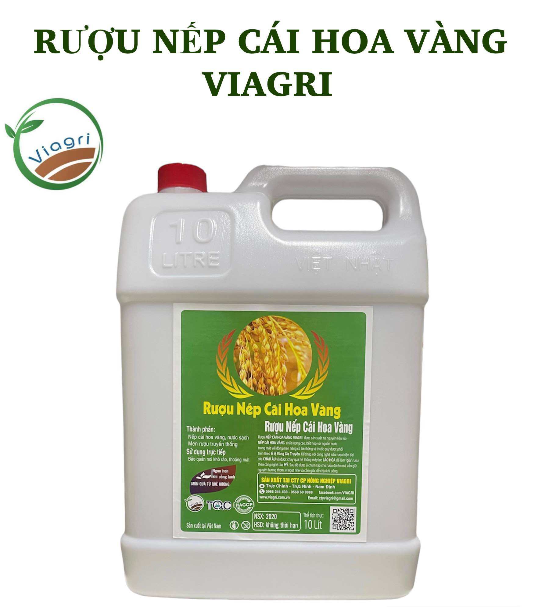 Rượu nếp cái hoa vàng Viagri(can 10 lít) rượu ngâmrượu uống đảm bảo không đau đầukhát nước