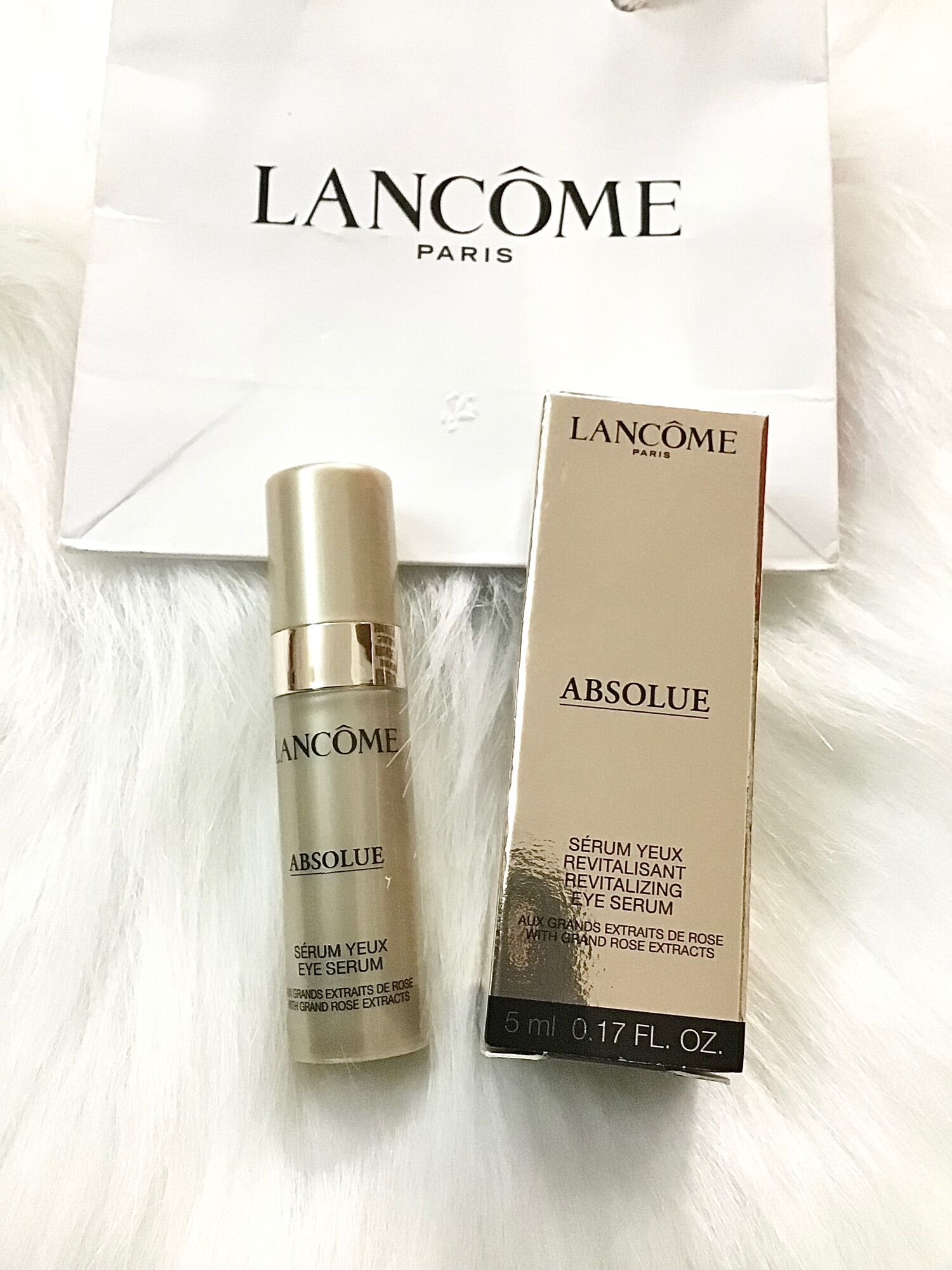 Set serrum + kem dưỡng mắt Lancôme giảm nhăn, thâm mắt hiệu quả 5ml fullbox chuẩn hãng