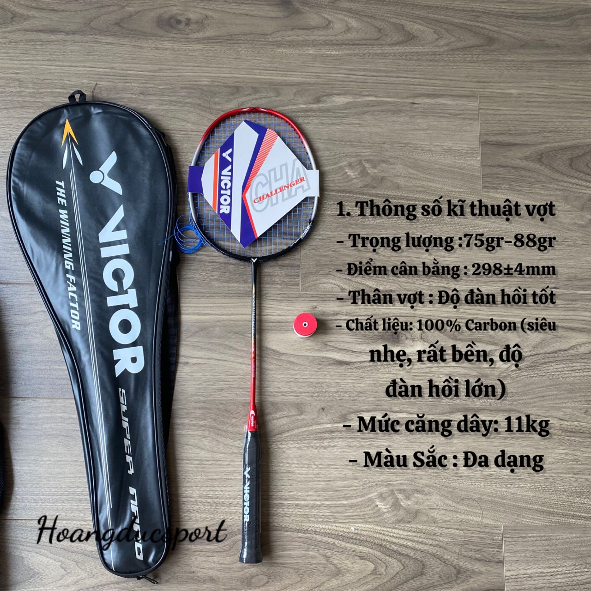 Vợt cầu lông Victor khung carbon siêu hot ( khuyến mãi căng dây và cuốn cán)