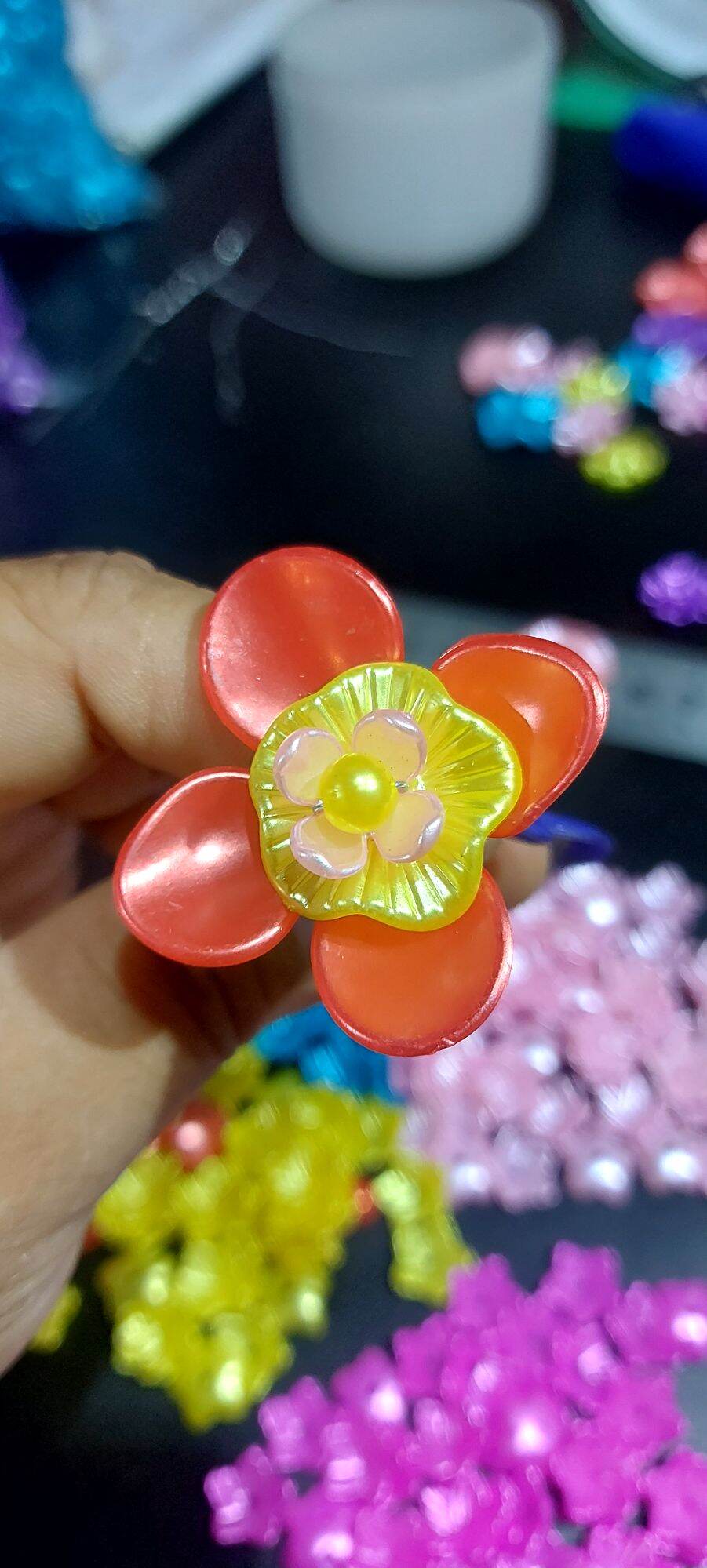 Hạt Acrylic hoa sao cánh tròn 2 cm