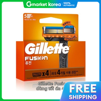 Gillette | Lưỡi dao cạo Gillette Fusion Manual (vỉ 4 lưỡi) - 1 hộp, dụng cụ cạo râu