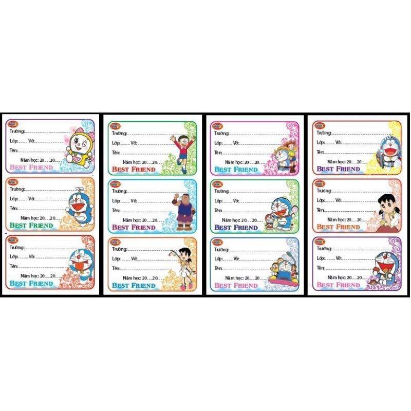 12 nhãn vở hoạt hình cho bé