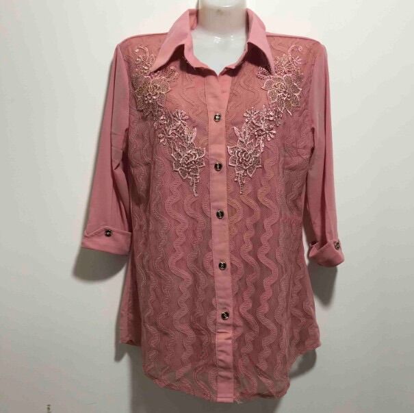 Áo sơ mi ren thun lưới 40-70 kí