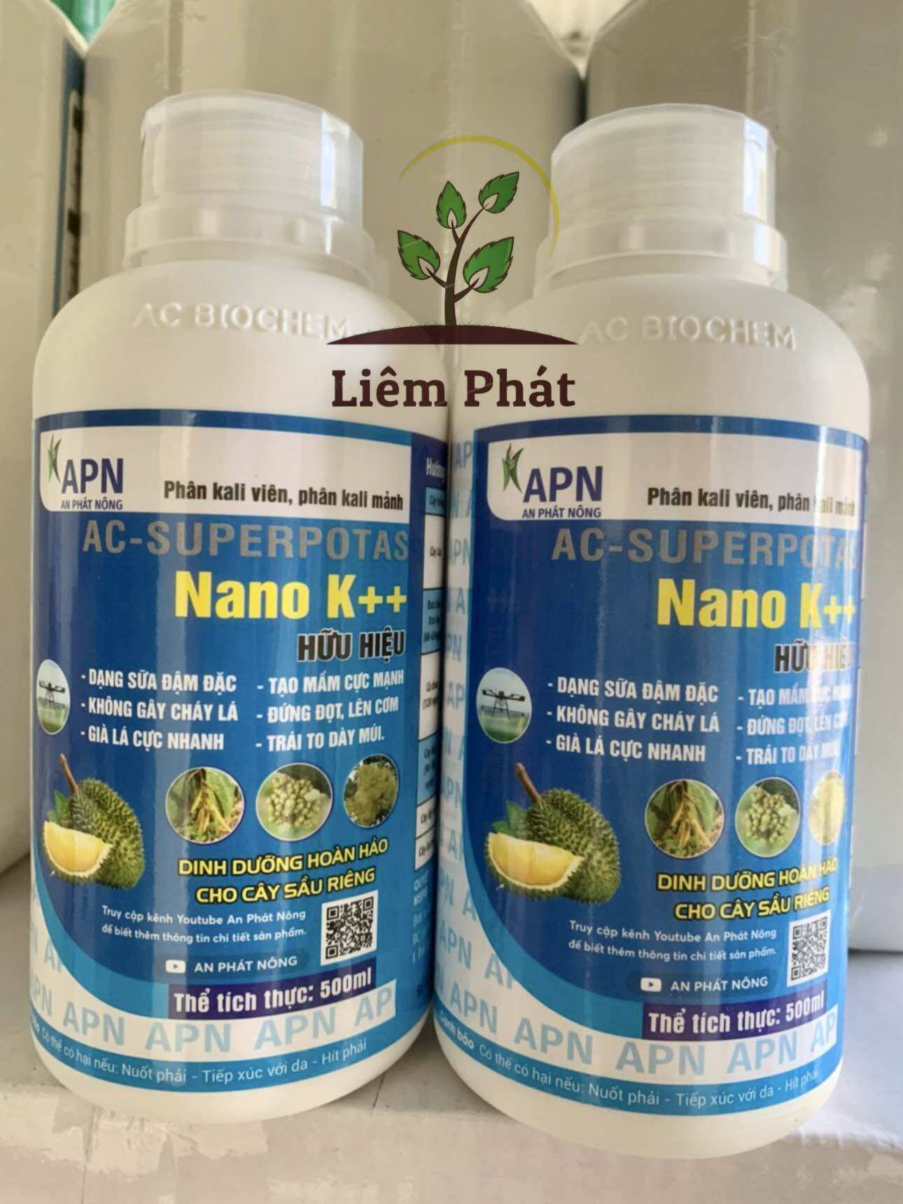 1 chai Nano K++ hữu hiệu mẫu sầu riêng diện mạo mới của An phát nông chai 500ml
