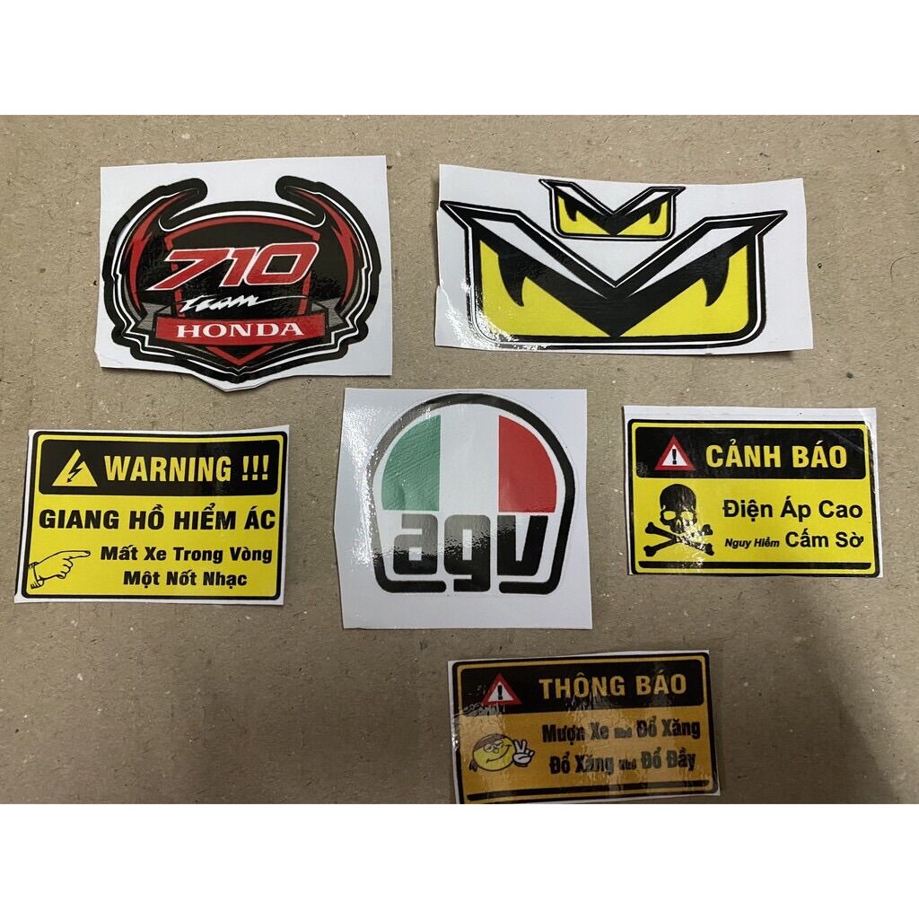 Tem cảnh báo decal trang trí xe cực đẹp cá tính