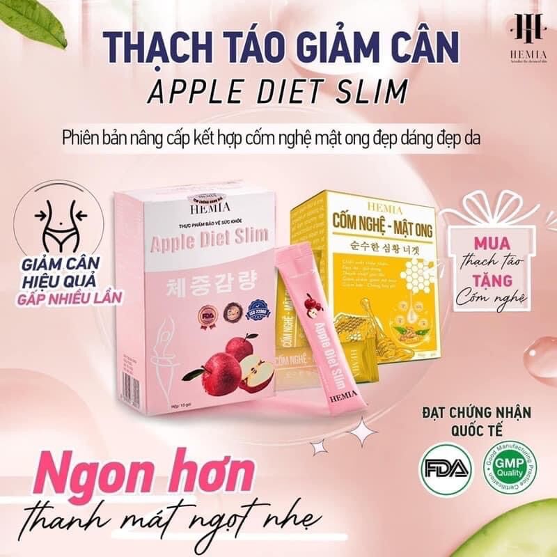 Thạch táo hemia giảm cân tặng cốm