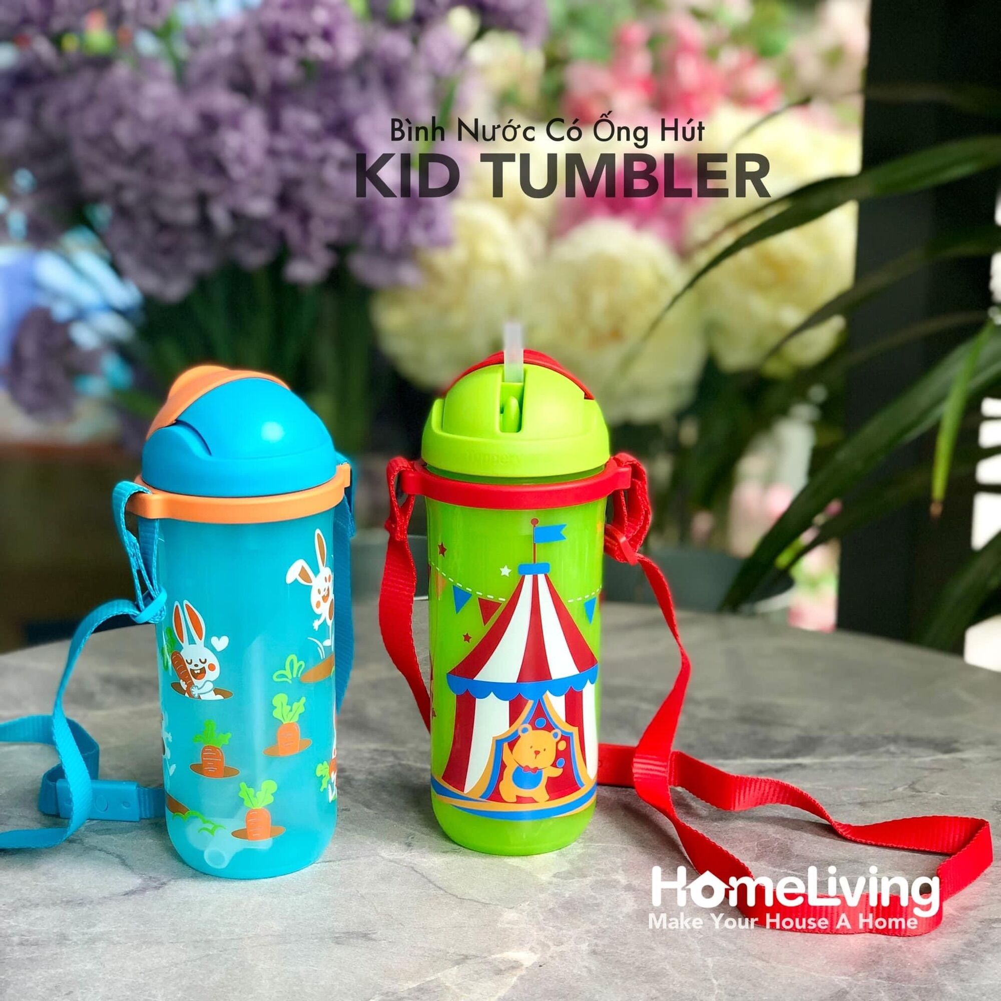 Bình nước Kids Tumbler có ống hút Tup