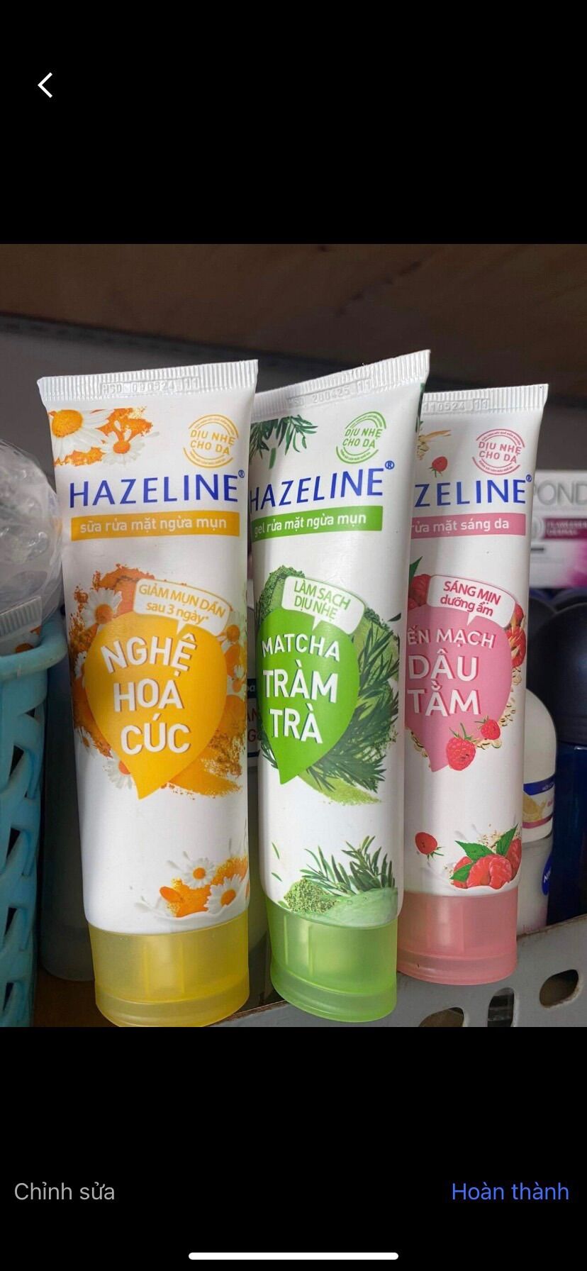 Sữa rửa mặt Hazeline 50g ngăn ngừa mụn nghệ hoa cúc đủ màu