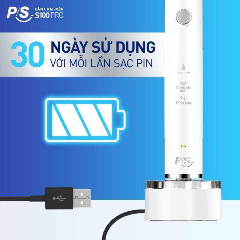 Bàn chải điện P/S S100 màu xanh