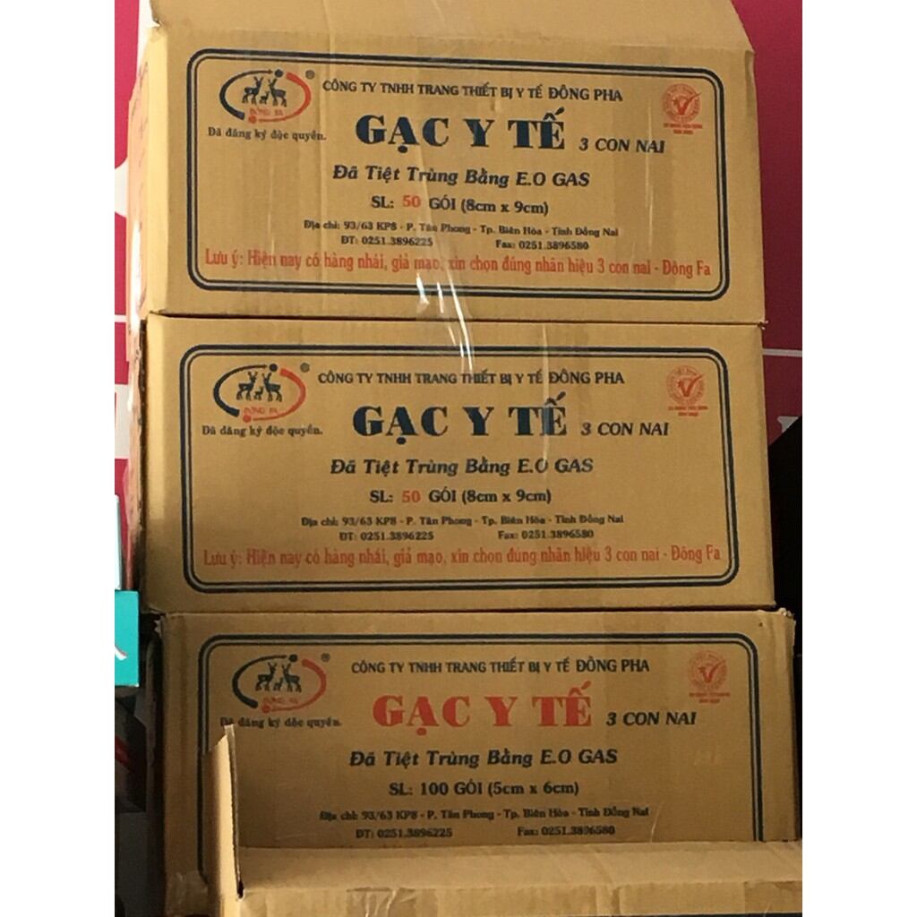 Gạc y tế tiệt trùng Đông Pha 5x6cm & 8x9cm (Gói 10 miếng)