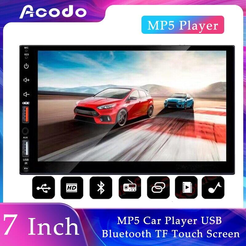 Acodo kép USB 7 inch màn hình điện dung cảm ứng đầy đủ HD xe MP5 Máy nghe nhạc USB Bluetooth TF Thẻ màn hình cảm ứng