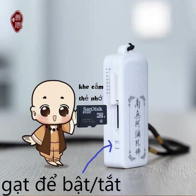Máy niệm phật nhỏ gọn mini đeo cổ, âm thanh hay, dễ sử dụng và mang theo bên mình , pin dùng cả ngày