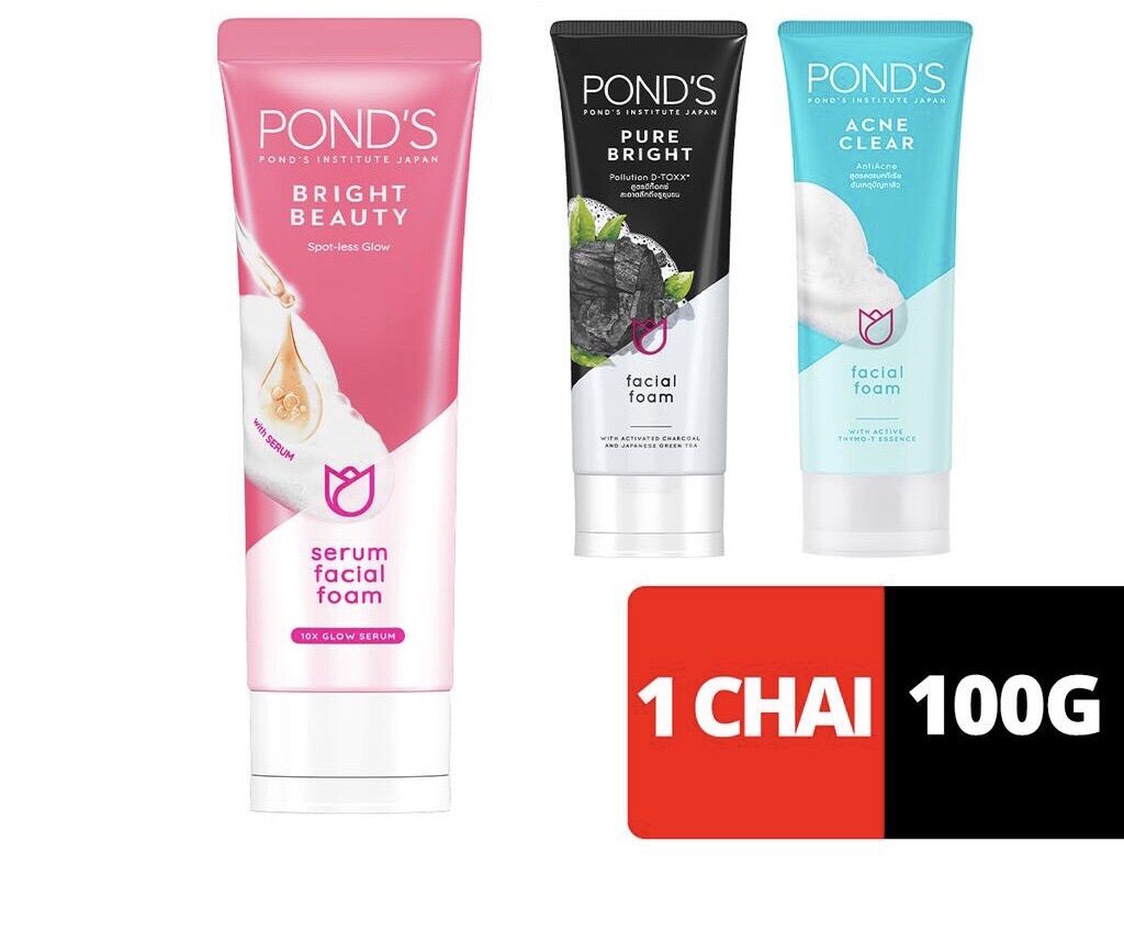 Sữa rửa mặt làm sáng da Pond's Pure Bright Beauty 100g