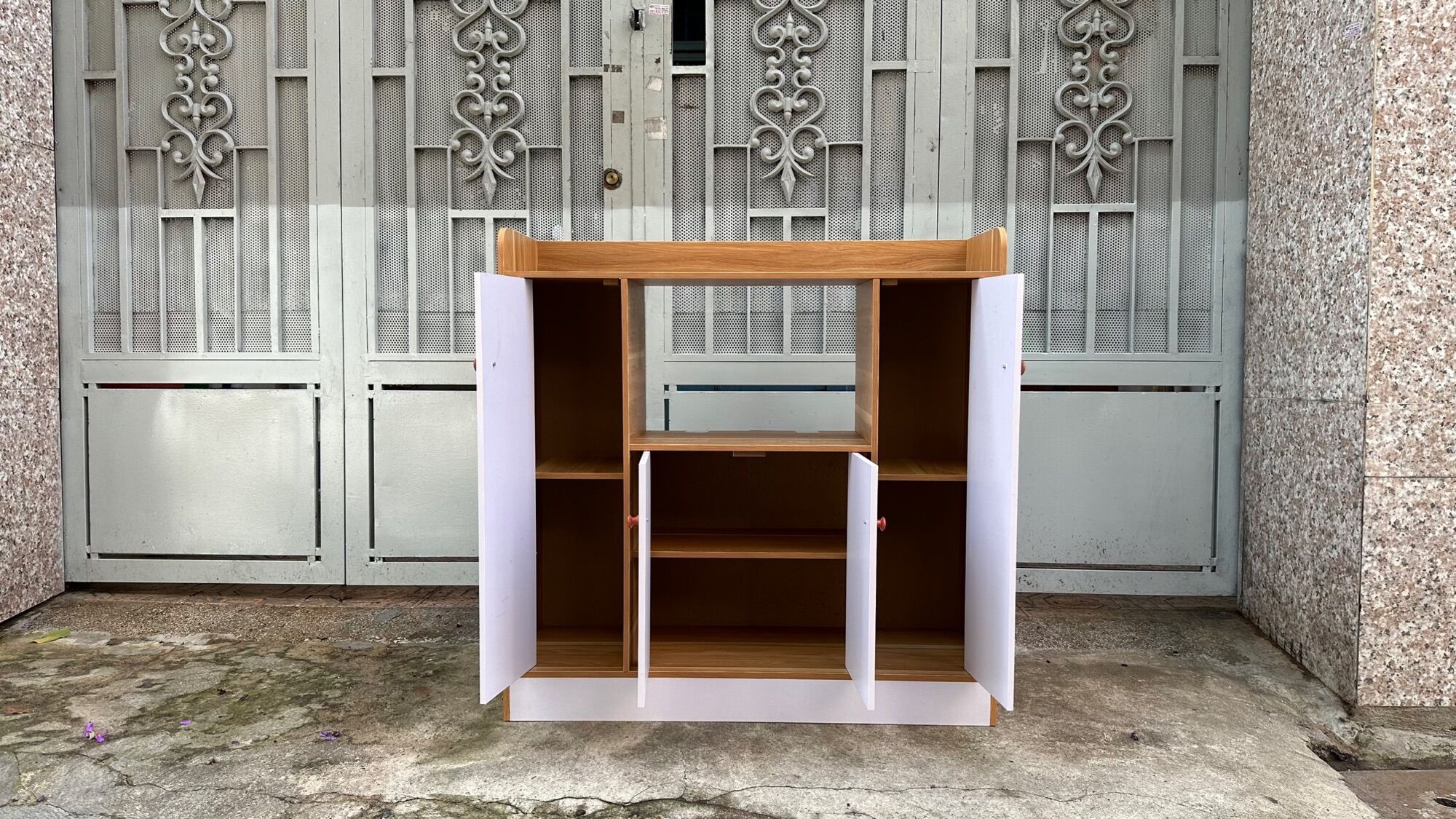 Tủ gỗ đựng đồ 4 cánh thông minh (90 x 30 x 90cm)- Tủ bếp 4 cánh