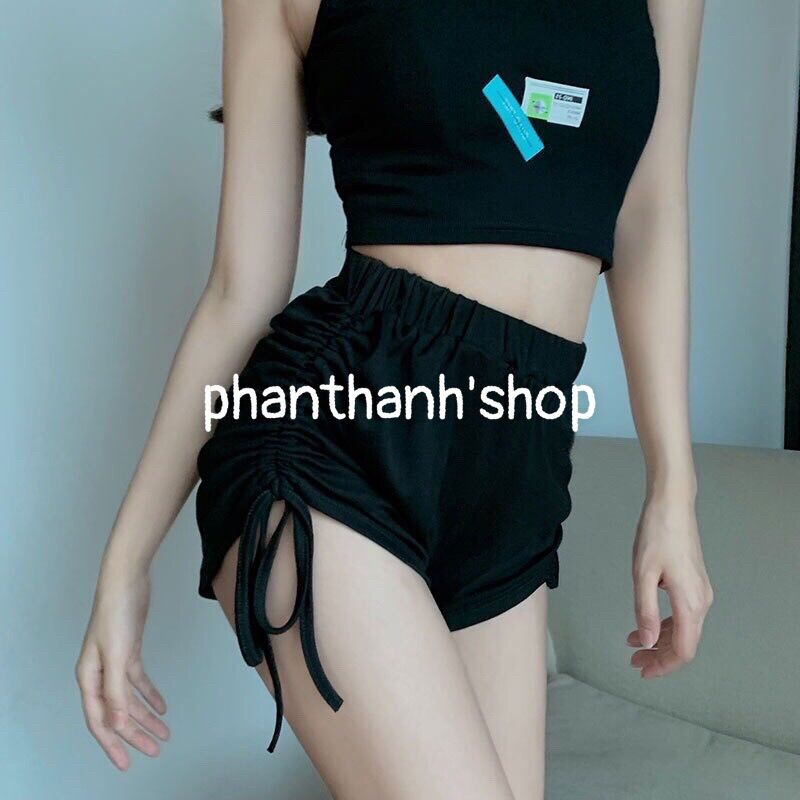 quần đùi rút dây 2 bên eo nữ