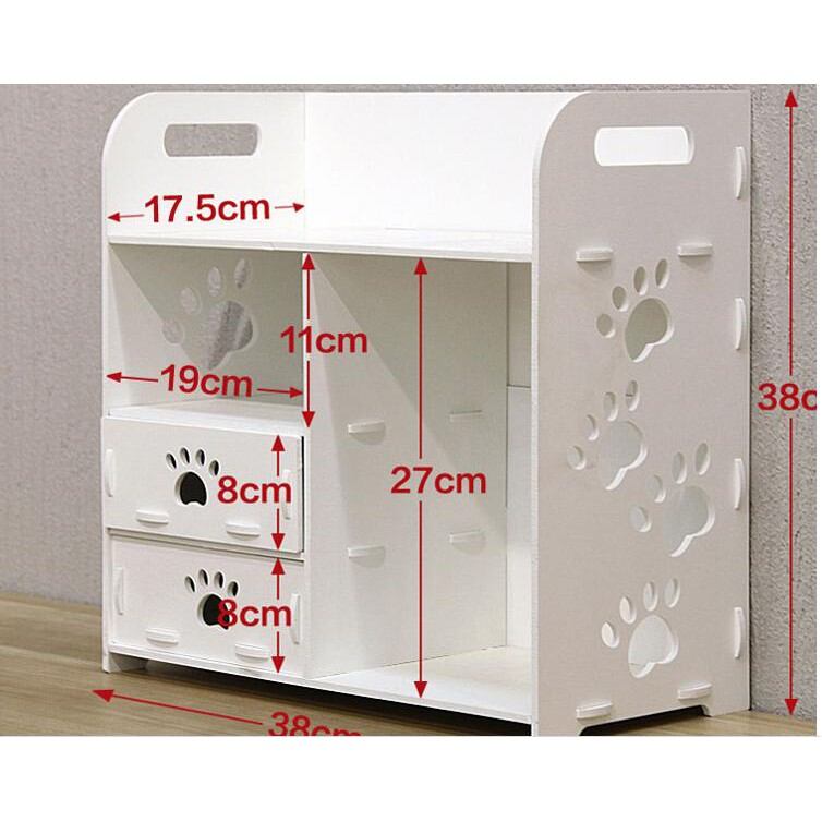 TỦ MINI ĐỂ ĐỒ ĐA NĂNG 2 NGĂN KÉO 38x38x17.5cm