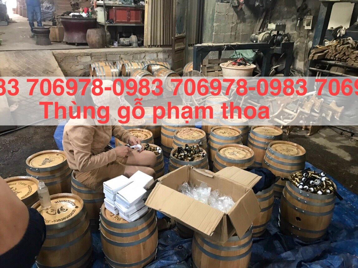 Thùng ngâm ủ rượu gỗ sồi đỏ 20lit