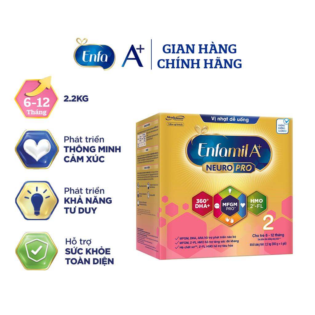 Sữa bột enfamil a+ neuropro 2 với 2’-fl hmo hộp giấy 2kg2