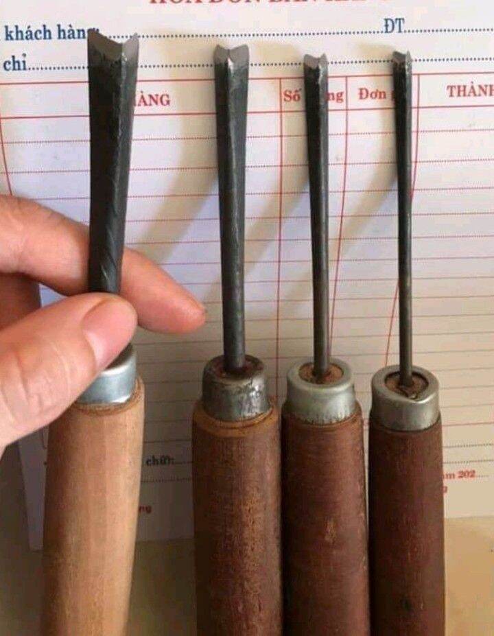 4 cây đục tỉa tách đục chữ v đục râu tượng tỉa râu tóc đục tỉa lông chim đục gỗ đục điêu khắc mài sắc