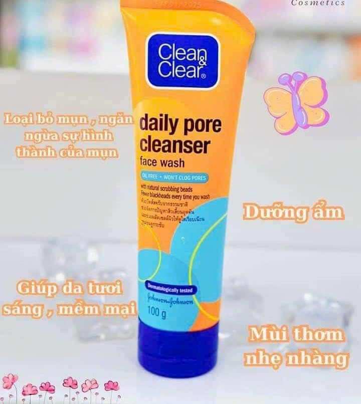 [ chính hãng ] Sữa Rửa Mặt Clean & Clear Có Hạt Làm Giảm Mụn Đầu Đen 100g