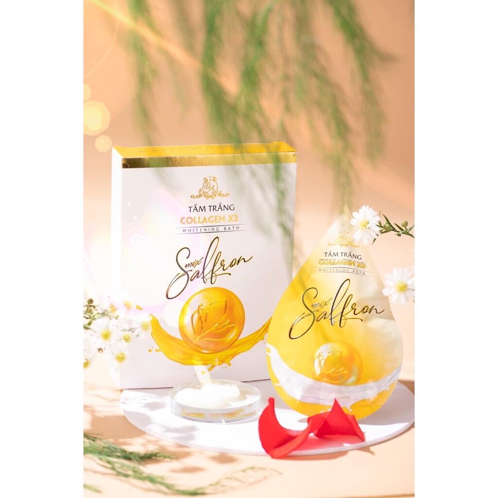 [Hcm]Tắm Trắng Collagen X3 Luxury Mix Saffron Hộp 3 Gói Chính Hãng