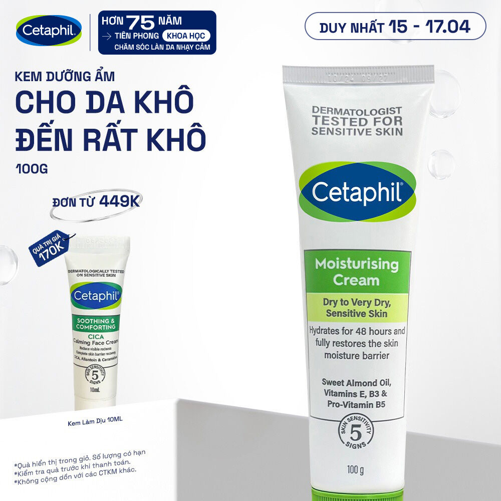 Kem dưỡng ẩm cho da nhạy cảm Cetaphil Moisturizing Cream 100g