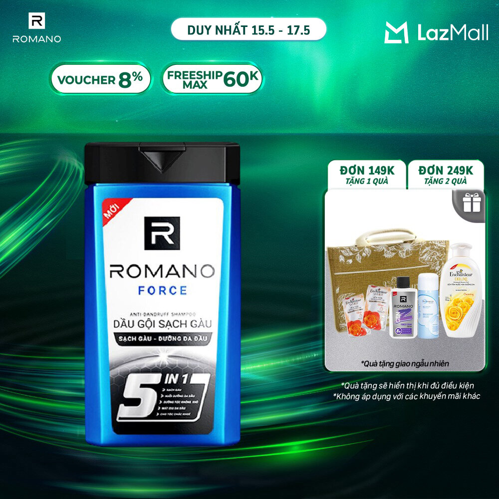 Dầu gội sạch gàu Romano Force loại bỏ & ngăn gàu trở lại 180g