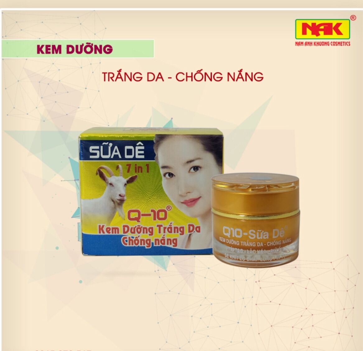 [Hcm]Kem Q10 Sữa Dê Trắng Da Chống Nắng 7In1(18G)