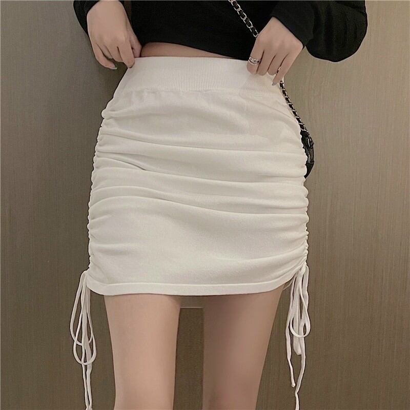 CHÂN VÁY NGẮN ÔM KIỂU RÚT DÂY FORM 50KG(U)
