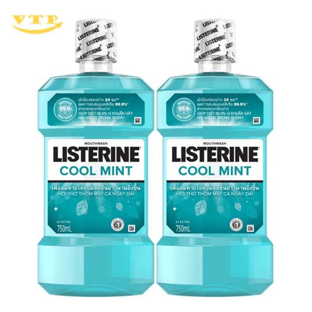 Combo 2 Chai Nước Súc Miệng Listerine Thái Lan 750+750ml